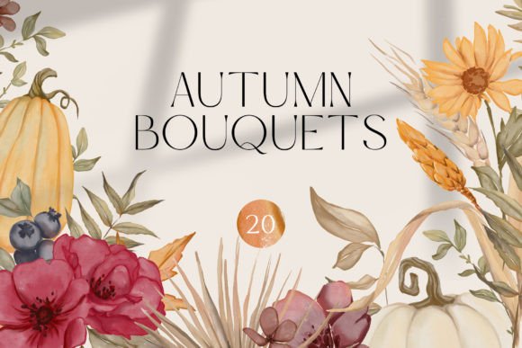 Autumn Floral Bouquets: A Collection of Hand-Drawn Designs