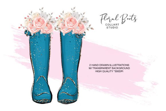 Boots Clipart, Floral Illustration: Evaluating a Hand-Drawn Digital Art Resource