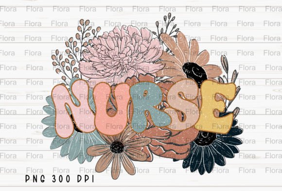 Celebrate the Spirit of Nursing with the Groovy Flowers Floral Retro PNG