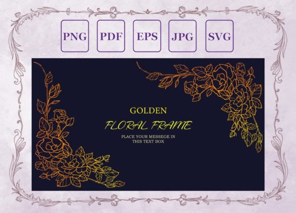 Gold Floral Frame: A Versatile Vector Asset for Modern Creators