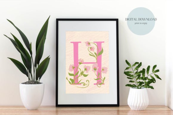 Personalise Your Home with a Hand-Drawn Floral Letter H