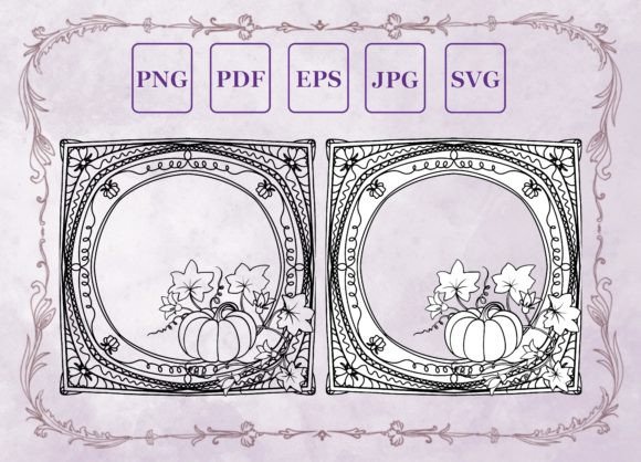 Pumpkin in an Openwork Floral Frame: Elegance for Autumn Designs