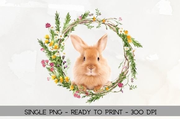 Spring Wild Floral Wreath Bunny Clipart: Your Creative Spring Companion