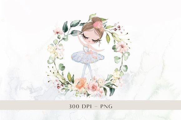 The Artful Fusion: Understanding Watercolor Floral Wreath Ballerina PNG Designs