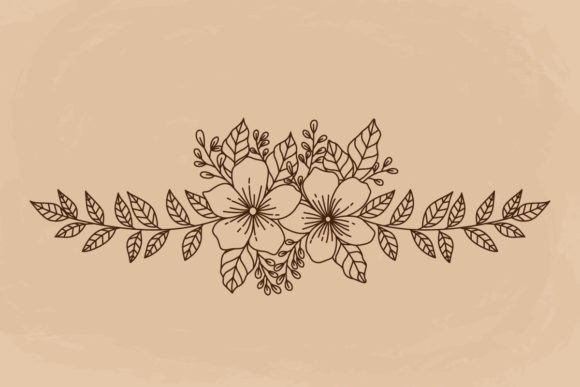 The Charm of a Hand Drawing Floral Border