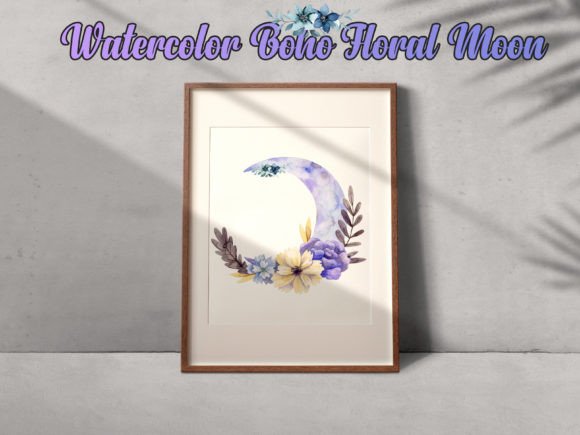 The Creative Anchor: Boho Watercolor Floral Moon Wall Art in Modern Spaces