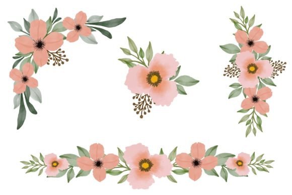 The Elegant Versatility of the Peach Floral Frame Illustration