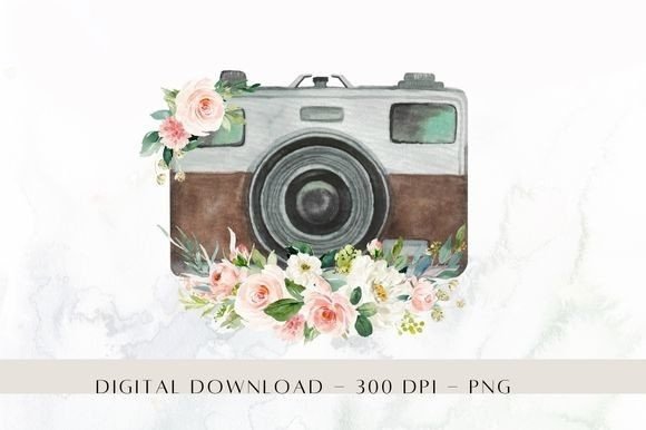 The Enduring Charm of Watercolor Clipart: A Focus on Floral Retro Camera Designs