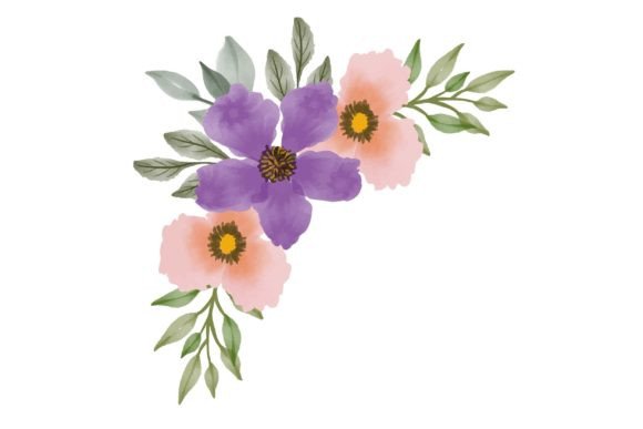 The Purple Floral Frame: A Digital Illustration for Elegant Wedding Design