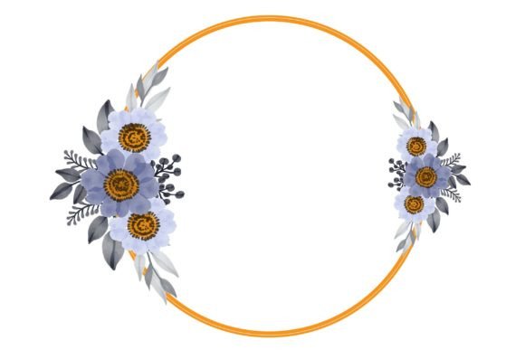 The Versatile Charm of the Circle Frame with Blue Floral Bouquet