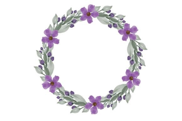 Unlock Creativity with a Purple Floral Wreath Illustration