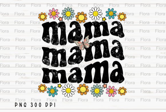 Unlock the Groovy Charm of Retro Mama Floral Groovy Flower PNG