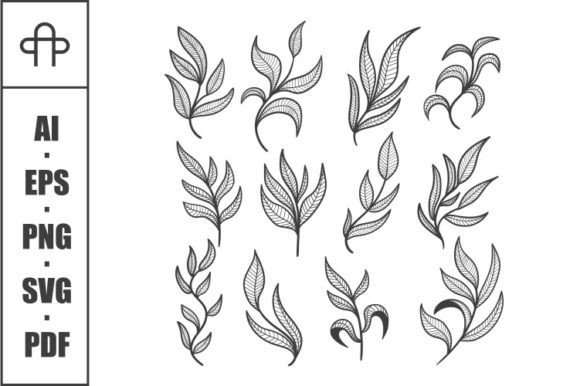 Your Creative Toolkit: Floral Leaf Hand Drawn Elements Set